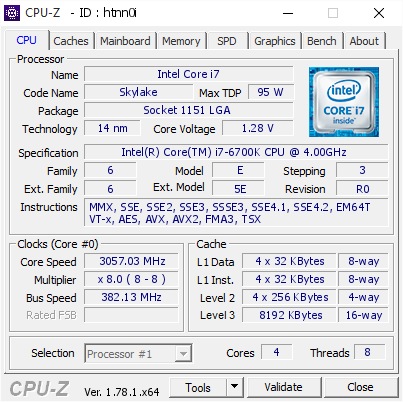screenshot of CPU-Z validation for Dump [htnn0i] - Submitted by  davestarrr  - 2017-04-20 19:54:50