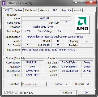 screenshot of CPU-Z validation for Dump [hwt7vj] - Submitted by  LIDIEPC  - 2015-04-13 22:04:42