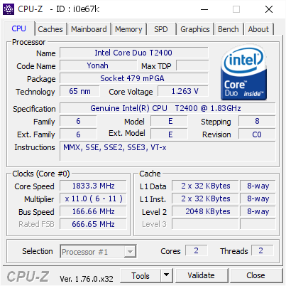 screenshot of CPU-Z validation for Dump [i0e67k] - Submitted by  æÇäÊãÇáßÈÃÓãì  - 2016-05-05 20:42:24