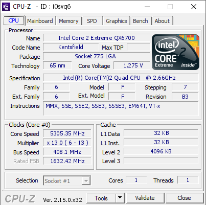 screenshot of CPU-Z validation for Dump [i0svq6] - Submitted by  Luumi  - 2026-01-12 22:06:38