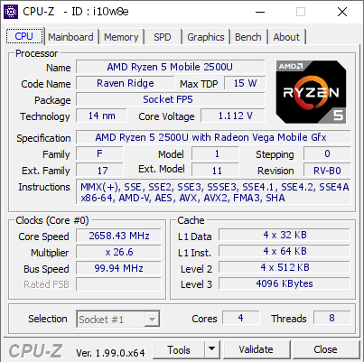 screenshot of CPU-Z validation for Dump [i10w8e] - Submitted by  Anonymous  - 2022-01-15 03:08:18