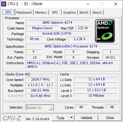 screenshot of CPU-Z validation for Dump [i39zdn] - Submitted by  Tolocat1X  - 2026-05-01 07:13:12