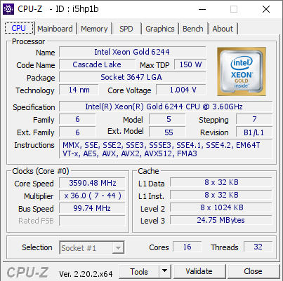 screenshot of CPU-Z validation for Dump [i5hp1b] - Submitted by  Z8G4  - 2026-08-17 10:09:08
