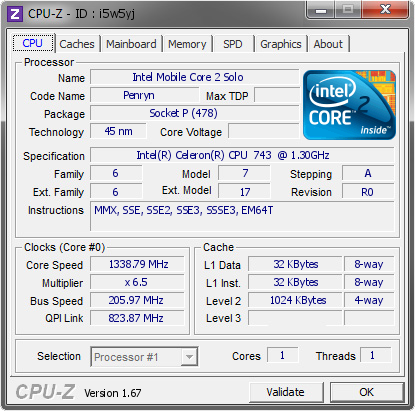 screenshot of CPU-Z validation for Dump [i5w5yj] - Submitted by  PC2010071014HJL  - 2014-02-11 10:02:06