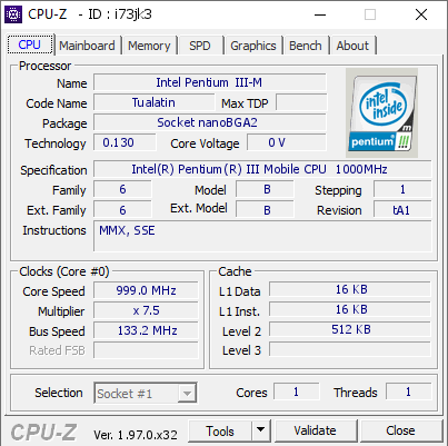 screenshot of CPU-Z validation for Dump [i73jk3] - Submitted by  Wapitiii  - 2021-08-31 09:11:47