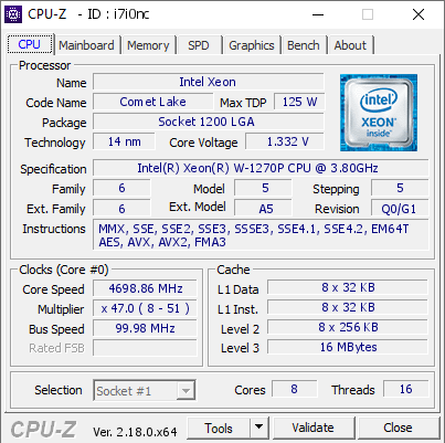 screenshot of CPU-Z validation for Dump [i7i0nc] - Submitted by  TDGVN2026  - 2026-03-10 04:59:16