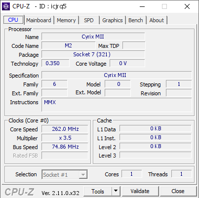 screenshot of CPU-Z validation for Dump [icjrq5] - Submitted by  president252  - 2024-11-13 11:57:35