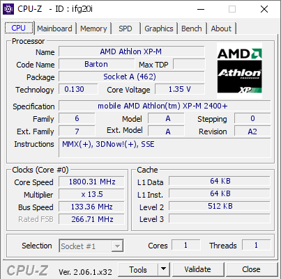 screenshot of CPU-Z validation for Dump [ifg20i] - Submitted by  Xhoba  - 2023-09-04 16:10:08