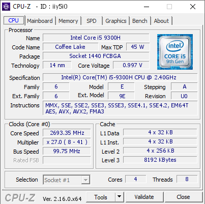 screenshot of CPU-Z validation for Dump [iiy5i0] - Submitted by  Anonymous  - 2025-09-21 16:08:08