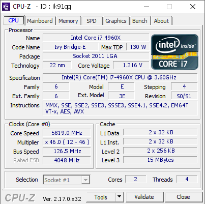 screenshot of CPU-Z validation for Dump [ik91qq] - Submitted by  Eisbaer798  - 2025-11-01 23:22:23