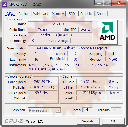 Amd K16 7984 89 Mhz Cpu Z Validator