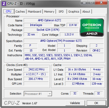 screenshot of CPU-Z validation for Dump [il98gg] - Submitted by  RAGNAROK  - 2013-11-22 16:11:27