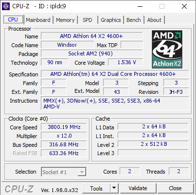 screenshot of CPU-Z validation for Dump [ipldc9] - Submitted by  Barbar0ssa  - 2022-12-13 19:05:42