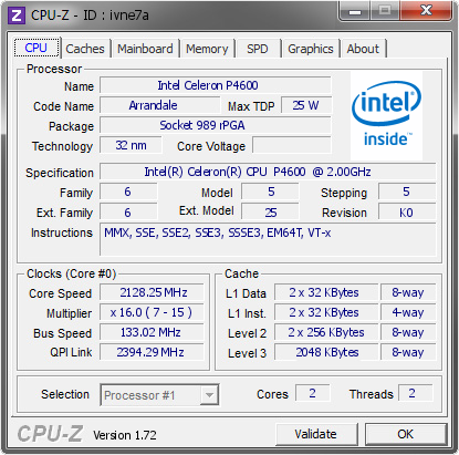 screenshot of CPU-Z validation for Dump [ivne7a] - Submitted by  DELL  - 2015-05-02 04:05:44