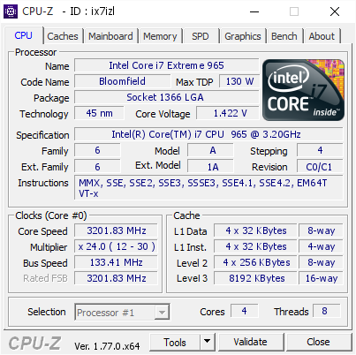 screenshot of CPU-Z validation for Dump [ix7izl] - Submitted by  DOMOWY  - 2016-08-24 01:15:48