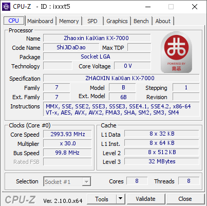 screenshot of CPU-Z validation for Dump [ixxxt5] - Submitted by  Anonymous  - 2024-09-04 16:38:11