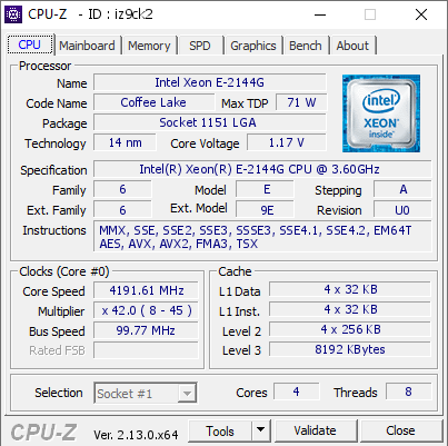 screenshot of CPU-Z validation for Dump [iz9ck2] - Submitted by  ta298  - 2025-03-03 13:04:14