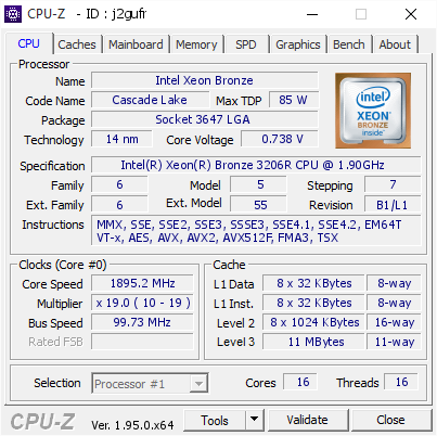 screenshot of CPU-Z validation for Dump [j2gufr] - Submitted by  Anonymous  - 2021-03-23 03:46:46