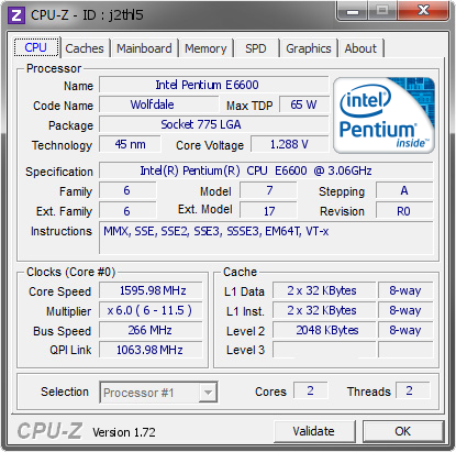 screenshot of CPU-Z validation for Dump [j2thl5] - Submitted by  LAUR-71283BC822  - 2015-04-07 16:04:49
