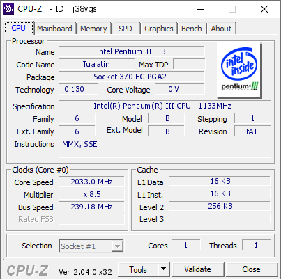 screenshot of CPU-Z validation for Dump [j38vgs] - Submitted by  zombie568  - 2023-05-05 21:07:20