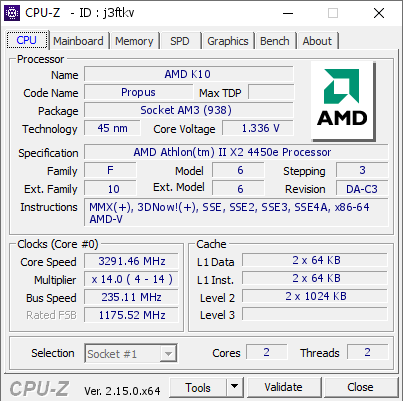 screenshot of CPU-Z validation for Dump [j3ftkv] - Submitted by  Anonymous  - 2025-04-06 21:59:39