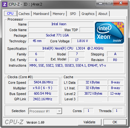 screenshot of CPU-Z validation for Dump [j4rex2] - Submitted by  delly  - 2014-06-05 17:06:03