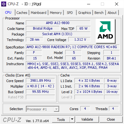 screenshot of CPU-Z validation for Dump [j9tgql] - Submitted by  DESKTOP-06L08SM  - 2016-11-15 00:32:25