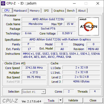 screenshot of CPU-Z validation for Dump [jaduim] - Submitted by  STEPAN-MOLIK  - 2026-01-24 09:54:33