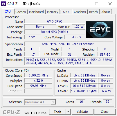 screenshot of CPU-Z validation for Dump [jhsb1s] - Submitted by  DESKTOP-LKILEMO  - 2020-04-25 20:57:14