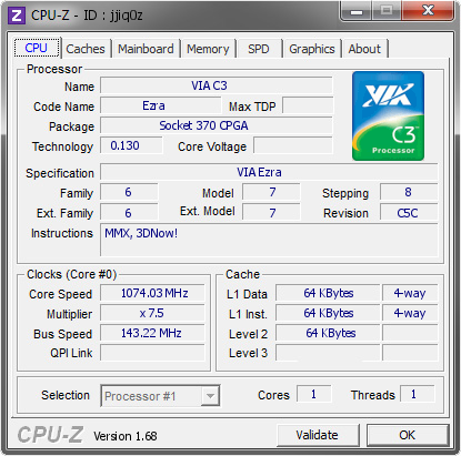 screenshot of CPU-Z validation for Dump [jjiq0z] - Submitted by  PACO  - 2014-03-16 03:03:42