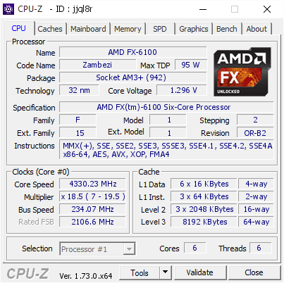 screenshot of CPU-Z validation for Dump [jjql8r] - Submitted by  NZKshatriya  - 2015-09-16 00:05:48