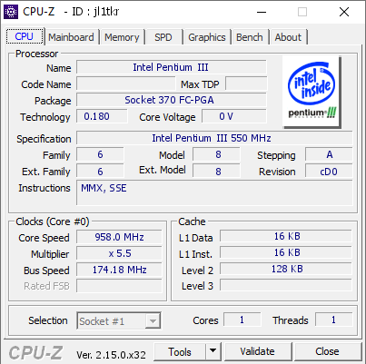 screenshot of CPU-Z validation for Dump [jl1tkr] - Submitted by  R-998  - 2025-10-09 01:08:58