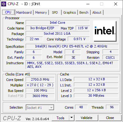 screenshot of CPU-Z validation for Dump [jl3nit] - Submitted by  OKHO_X  - 2026-03-30 21:47:15