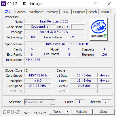 screenshot of CPU-Z validation for Dump [jm1egb] - Submitted by  TerraRaptor  - 2015-10-25 18:45:00
