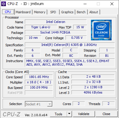 screenshot of CPU-Z validation for Dump [jm8xum] - Submitted by  ROGERIO-PQDT-RJ  - 2024-08-05 23:38:54