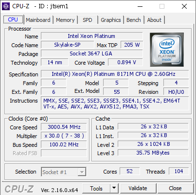 screenshot of CPU-Z validation for Dump [jtsem1] - Submitted by  DESKTOP-BLUT0UU  - 2025-08-02 04:39:10