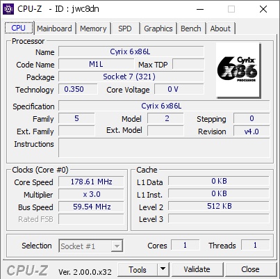 screenshot of CPU-Z validation for Dump [jwc8dn] - Submitted by  computerguy096  - 2022-03-12 17:23:18