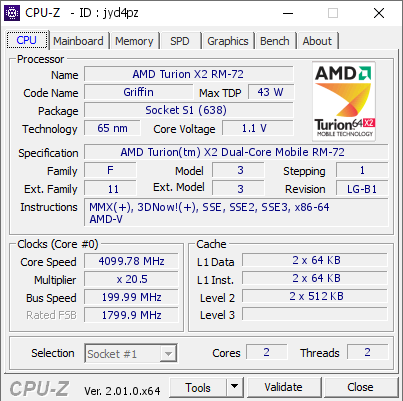 screenshot of CPU-Z validation for Dump [jyd4pz] - Submitted by  PAULOBANDEIRA  - 2022-05-24 13:14:04