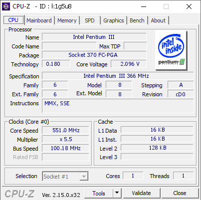 screenshot of CPU-Z validation for Dump [k1g5u8] - Submitted by  R-998  - 2025-09-14 20:52:54