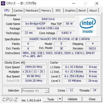 screenshot of CPU-Z validation for Dump [k707by] - Submitted by  WIN-DVUU6COMV70  - 2019-10-08 08:28:48