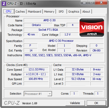 screenshot of CPU-Z validation for Dump [k8xs4a] - Submitted by  ROMEO-PC  - 2014-05-23 21:05:15