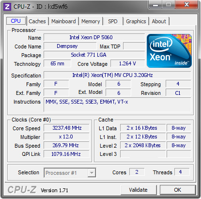 screenshot of CPU-Z validation for Dump [kd5wf6] - Submitted by  ribeirocross  - 2014-10-19 02:10:12