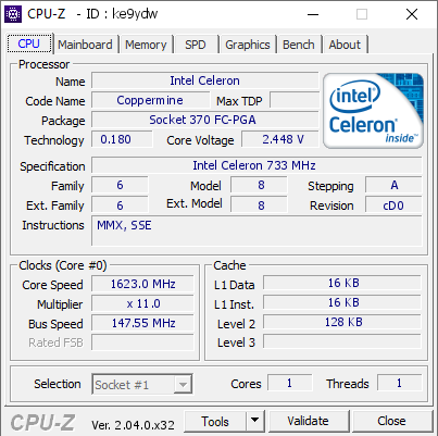 screenshot of CPU-Z validation for Dump [ke9ydw] - Submitted by  zombie568  - 2023-05-28 20:29:51