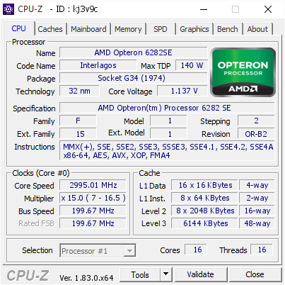 screenshot of CPU-Z validation for Dump [kj3v9c] - Submitted by  Anonymous  - 2018-07-09 04:29:00