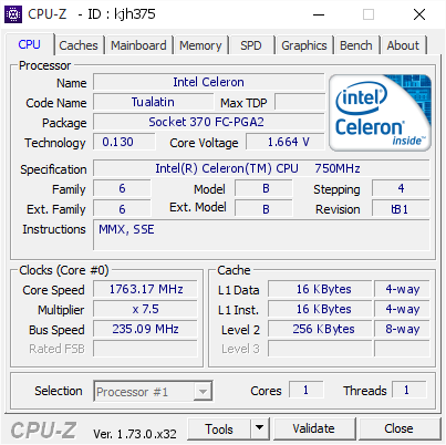 screenshot of CPU-Z validation for Dump [kjh375] - Submitted by  GraduS  - 2015-09-04 17:13:52