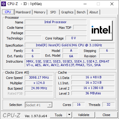 screenshot of CPU-Z validation for Dump [kp6taq] - Submitted by  DESKTOP-7K9FTBH  - 2021-09-21 12:22:02