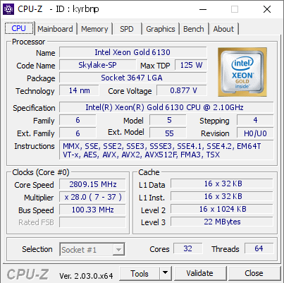 screenshot of CPU-Z validation for Dump [kyrbnp] - Submitted by  BIRD04  - 2022-12-19 12:53:01