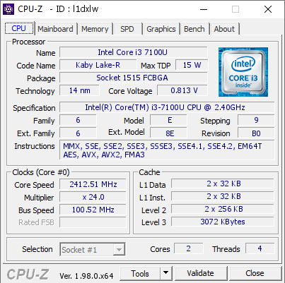 screenshot of CPU-Z validation for Dump [l1dxlw] - Submitted by  DESKTOP-AGE1P9C  - 2021-11-30 07:12:34