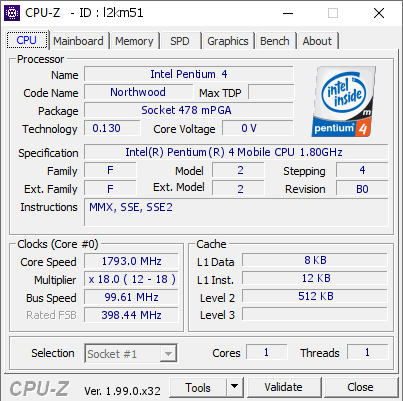 screenshot of CPU-Z validation for Dump [l2km51] - Submitted by  miknu  - 2022-02-08 23:24:02