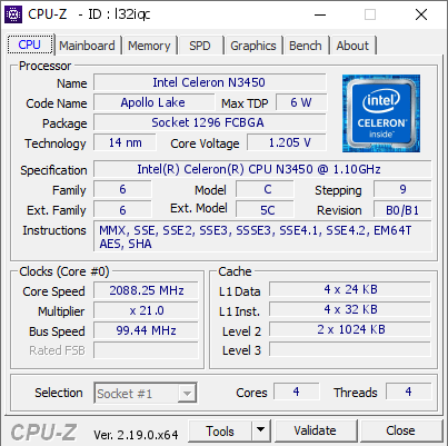 screenshot of CPU-Z validation for Dump [l32iqc] - Submitted by  MAESTRO-EBOOK11  - 2026-07-08 05:43:03